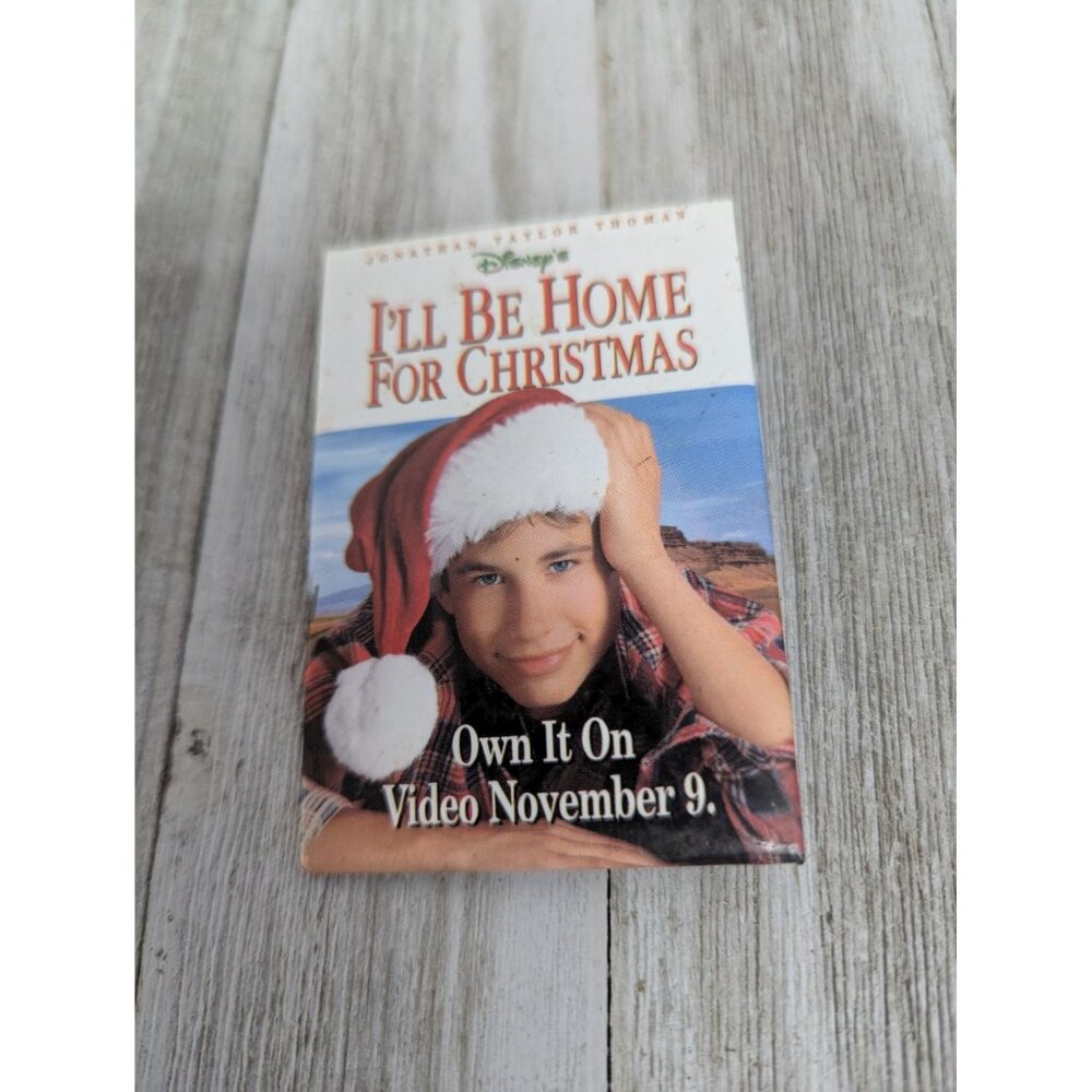 Disney "Ill Be Home For Christmas" Pinback Button Vintage 1998 Collectible Memor
